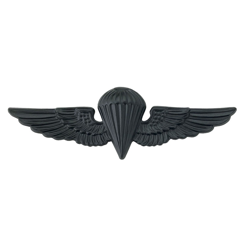 Badge: Parachutist – regulation, black metal (NON-RETURNABLE/NON-REFUNDABLE)