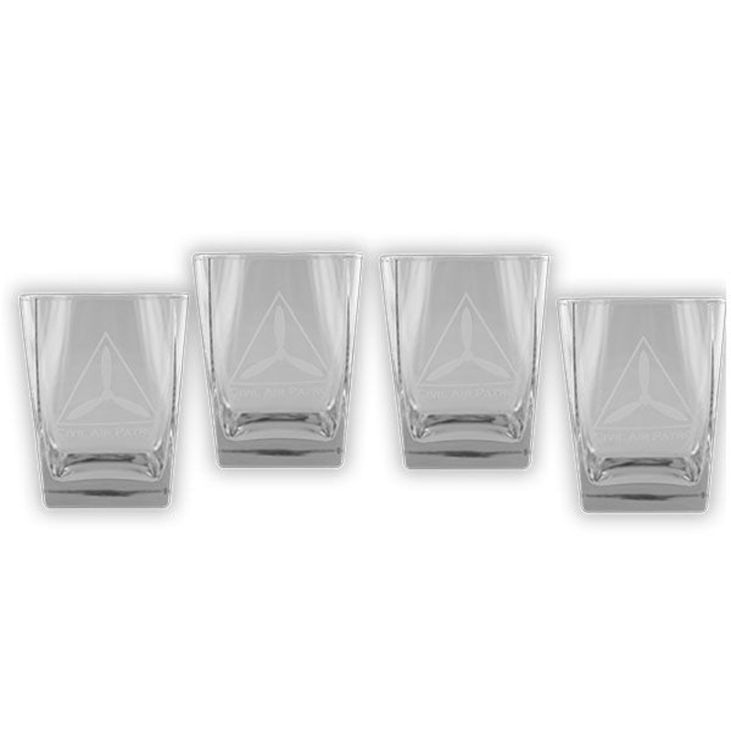 Civil Air Patrol: Glassware CAP 13oz Glass Set with etched logo