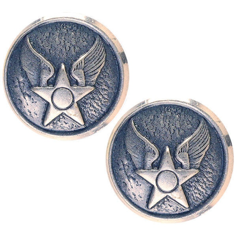 Air Force Button: WAF Hap Arnold – 20 ligne silver oxidized