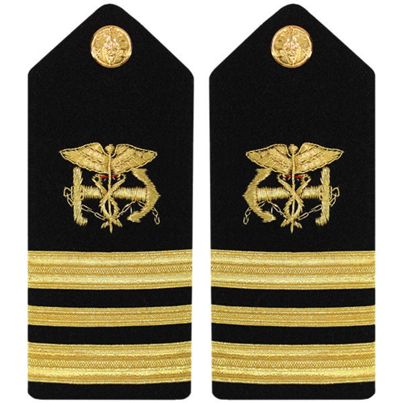 Public Health Service PHS MALE Hard Shoulder Board: Lieutenant Commander