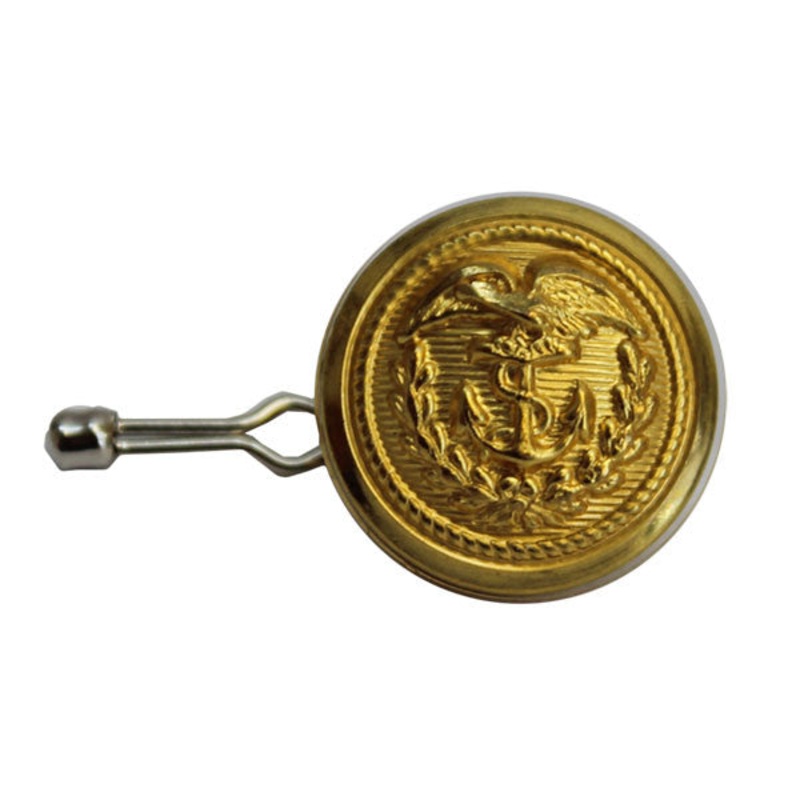 Coast Guard Button: 35 Ligne Gold with bodkin