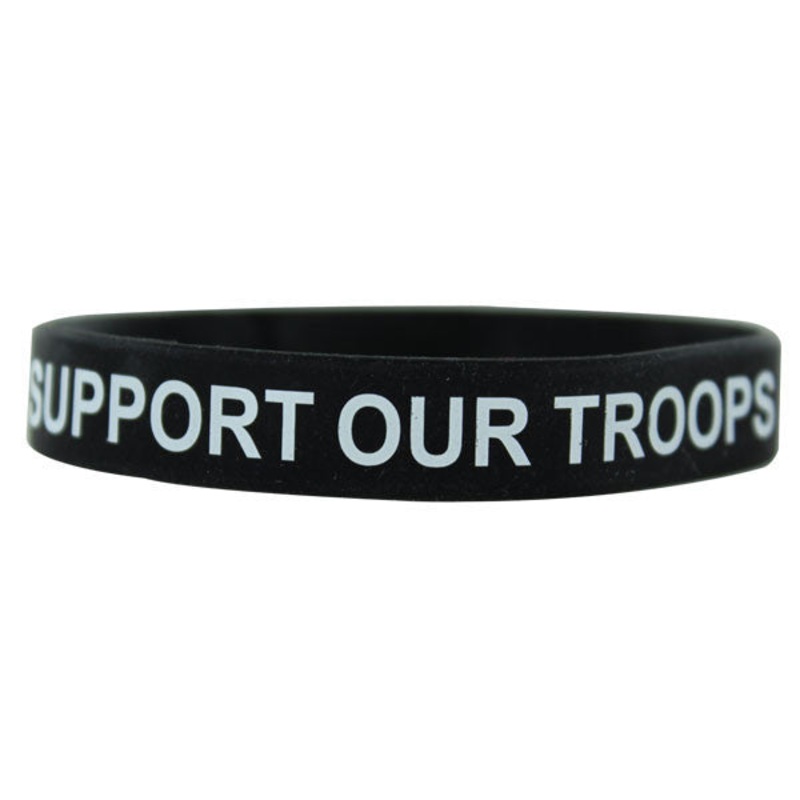 Bracelet: Support Our Troops – black silicone