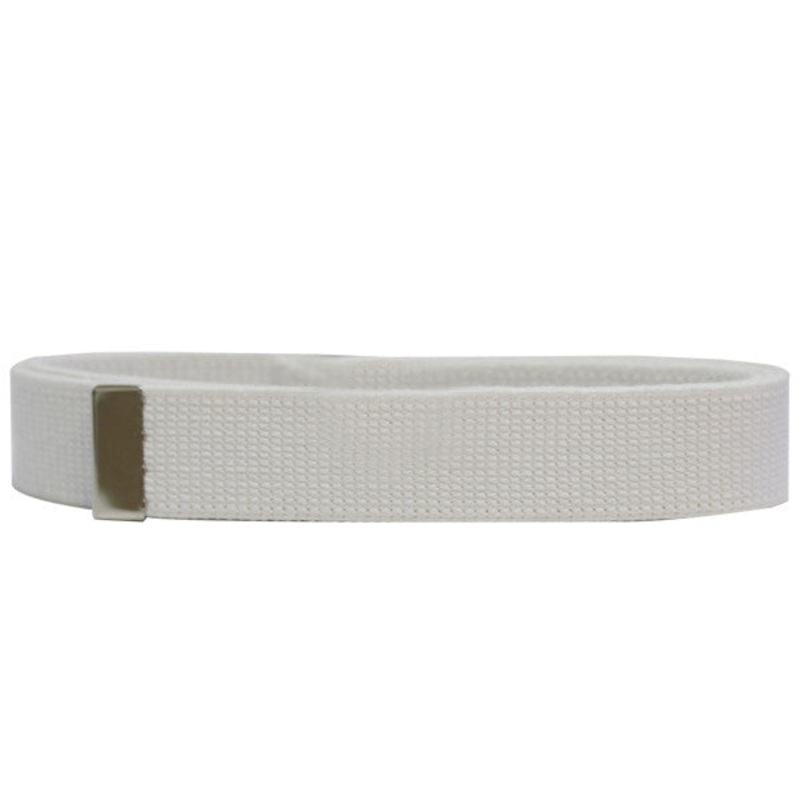 Coast Guard Auxiliary Belt: Cotton Web with Silver Mirror Tip – white