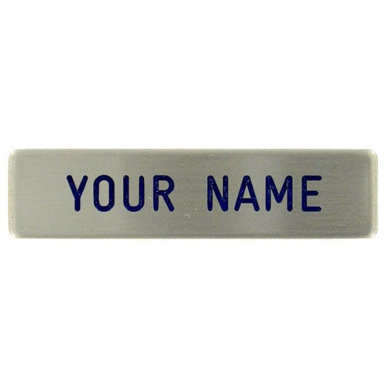 CAP Metal Name Plate: Single Line – silver brushed
