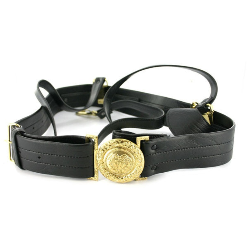 Coast Guard Sword Belt: Vinyl with Gold Buckle