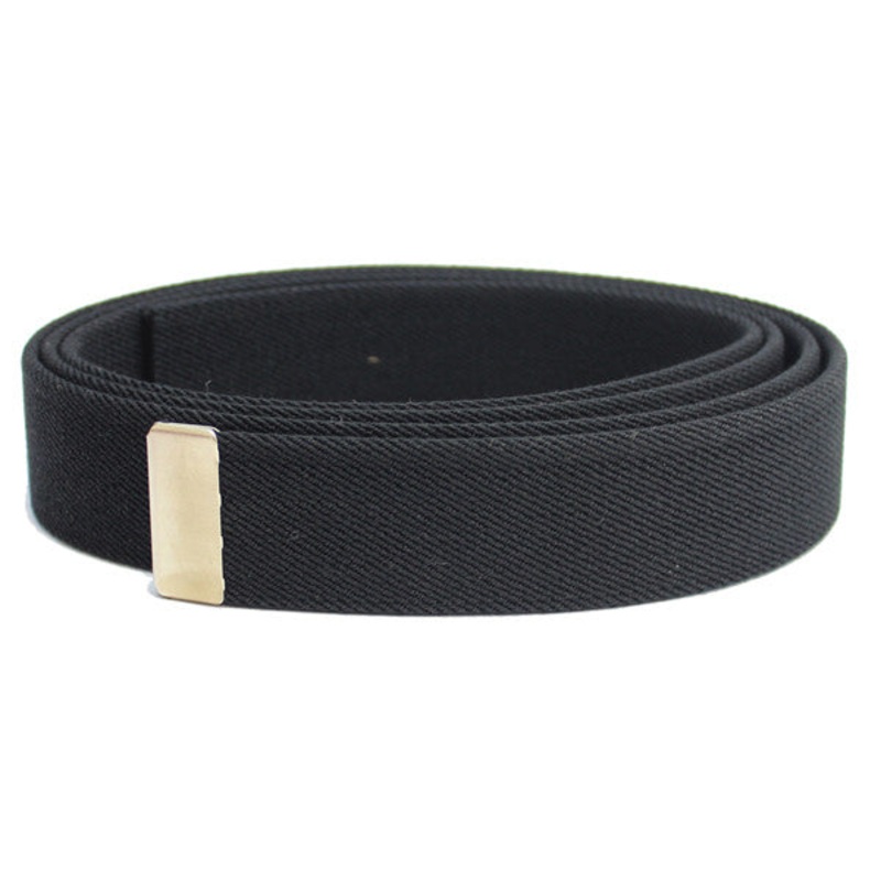 Coast Guard Auxiliary Belt – black elastic with satin silver tip