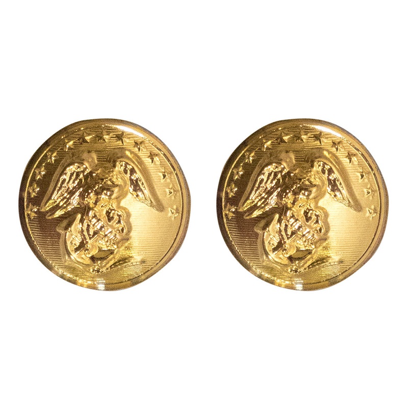 Marine Corps Button: 27 Ligne – 24K Gold Plated