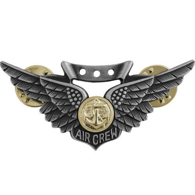 Badge: Combat Aircrew – regulation size oxidized finish