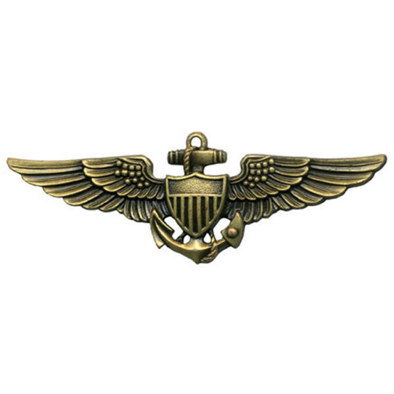 Navy Badge: Aviator – regulation size, antique gold