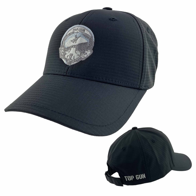 Top Gun Helmet Ball Cap with Adjustable Strap – Black