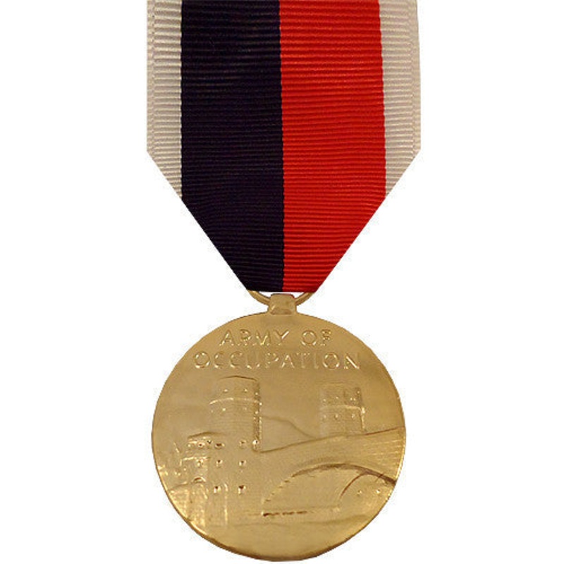 Full Size Medal: Army and Air Force WWII Occupation – 24k Gold Plated