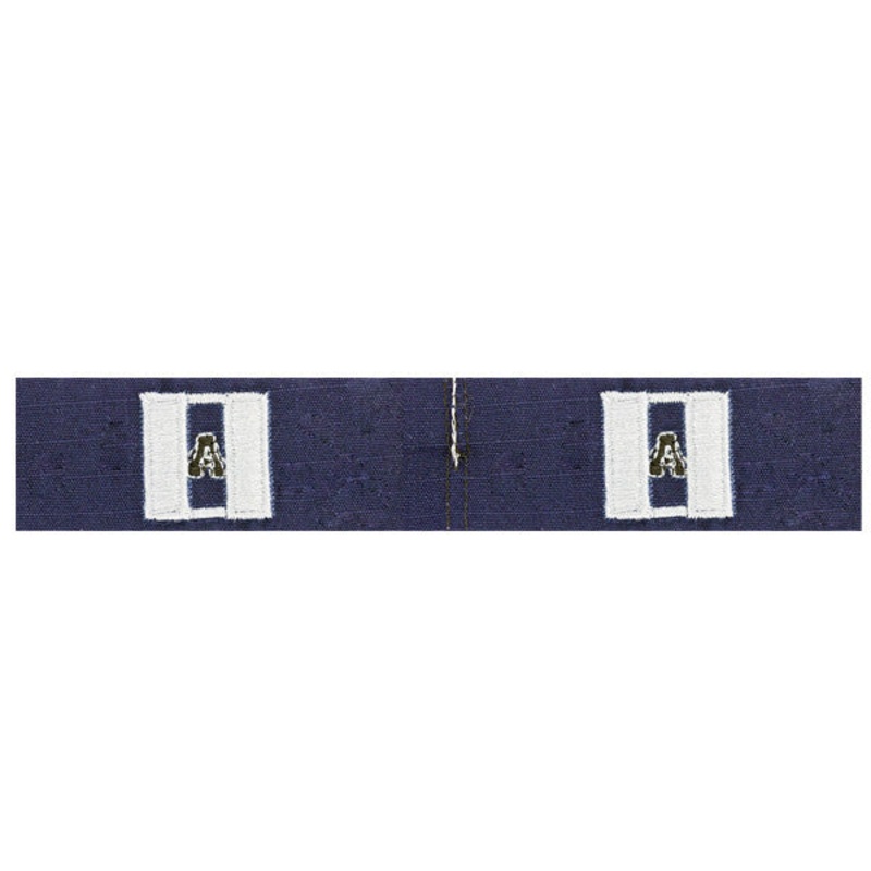 Coast Guard Auxiliary Collar Device: Double Silver bar and Black A – Ripstop fabric