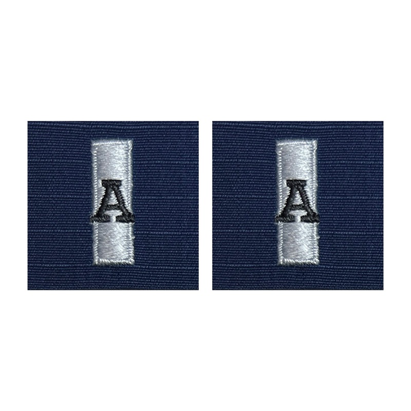 Coast Guard Auxiliary Collar Device: Single Silver bar and Black A – Ripstop fabric