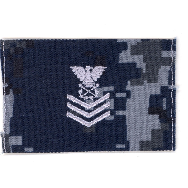 USNSCC / NLCC – PO1 with (3 Stripes) Collar Device on Blue Digital Embroidered