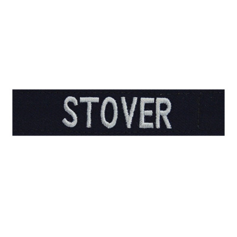 CAP Embroidered Name Tape: Last Name Only, w/black hook closure for Fleece Jacket (New Insignia)