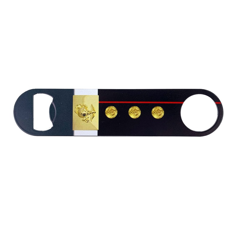 Bottle Opener: U.S.M.C. – Dress Blue Stainless Steel