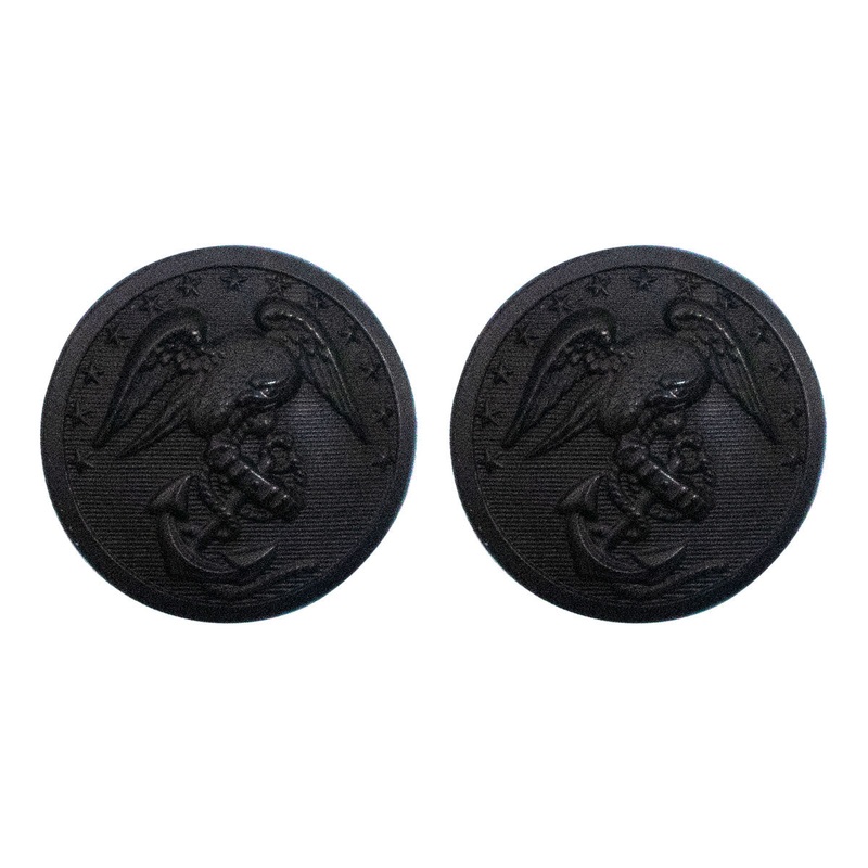 Marine Corps Button: 40 Ligne – black plastic