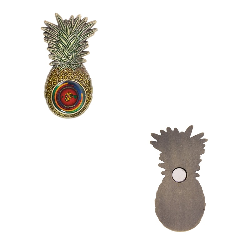 Coin 2 Magnet: Marine Corps Air Station Kaneohe Bay Pineapple Shape