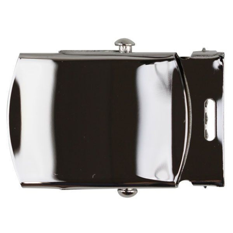 Belt Buckle and Tip: Silver Mirror Finish – male