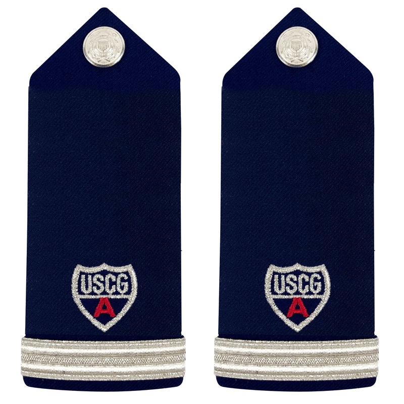 Coast Guard Auxiliary Hard Shoulder Board: FSO (1 Stripe & Red A) – Female
