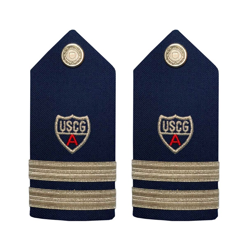 Coast Guard Auxiliary Hard Shoulder Board: ADSO, BA (2 Stripes & Red A) – Female