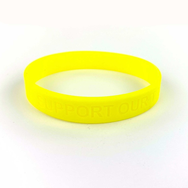 Bracelet: Yellow Silicone – Support Our Troops