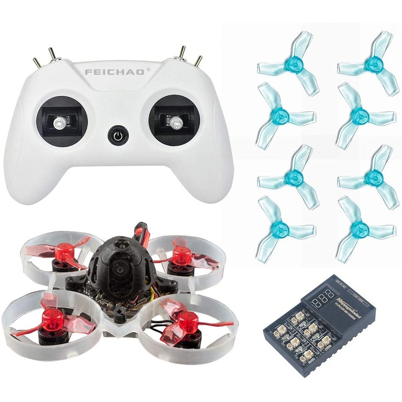 FEICHAO LiteRadio OpenTX 2.4G 8CH Radio Transmitter with Mobula6 1S 65mm Tinywhoop Drone 19000KV / 25000KV Frsky Version w/ 1219 Propeller 6 in 1 Charger