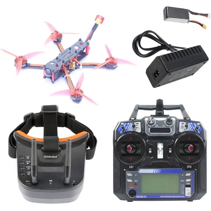 QWinOut F4 X1 175mm FPV Racing Drone 3-4S RTF with LST-009 FPV Goggles GHF411AIO Flight Controller OpenVTX FS I6 Transmitter (with Goggles)