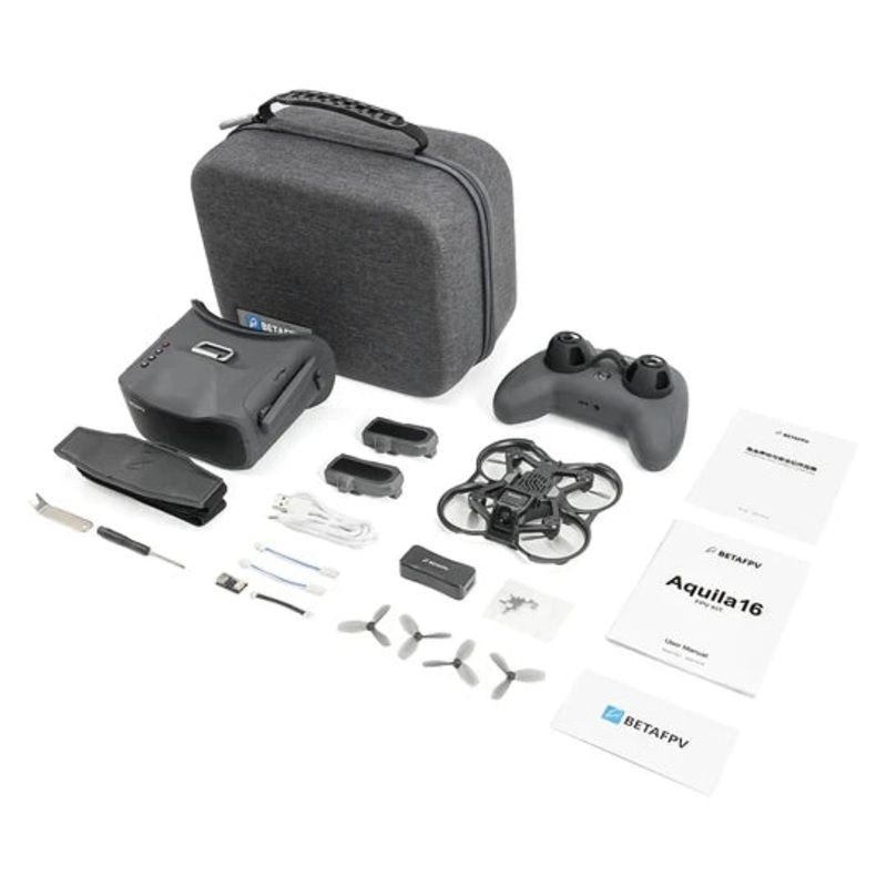 BETAFPV Aquila16 FPV Kit Brushless ELRS 2.4G FPV Drone 1102 18000KV Motor with VR03 FPV Goggles LiteRadio 2 SE Radio Transmitter