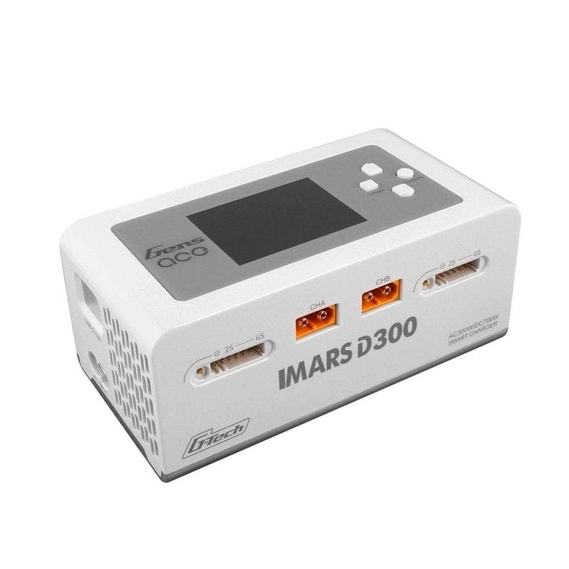 Gens Ace iMars D300 G-Tech AC/DC 300W/700W 1-6S 16A LiPo Charger – White – XT60